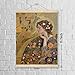 WDSXWH Gustav Klimt Style Woman Portrait Wall Art Decor, Abstract Floral Oil Painting Artwork, Vintage Golden Modern Art Hanging Poster for Living Room Bedroom Office Decor 12x16 Inches
