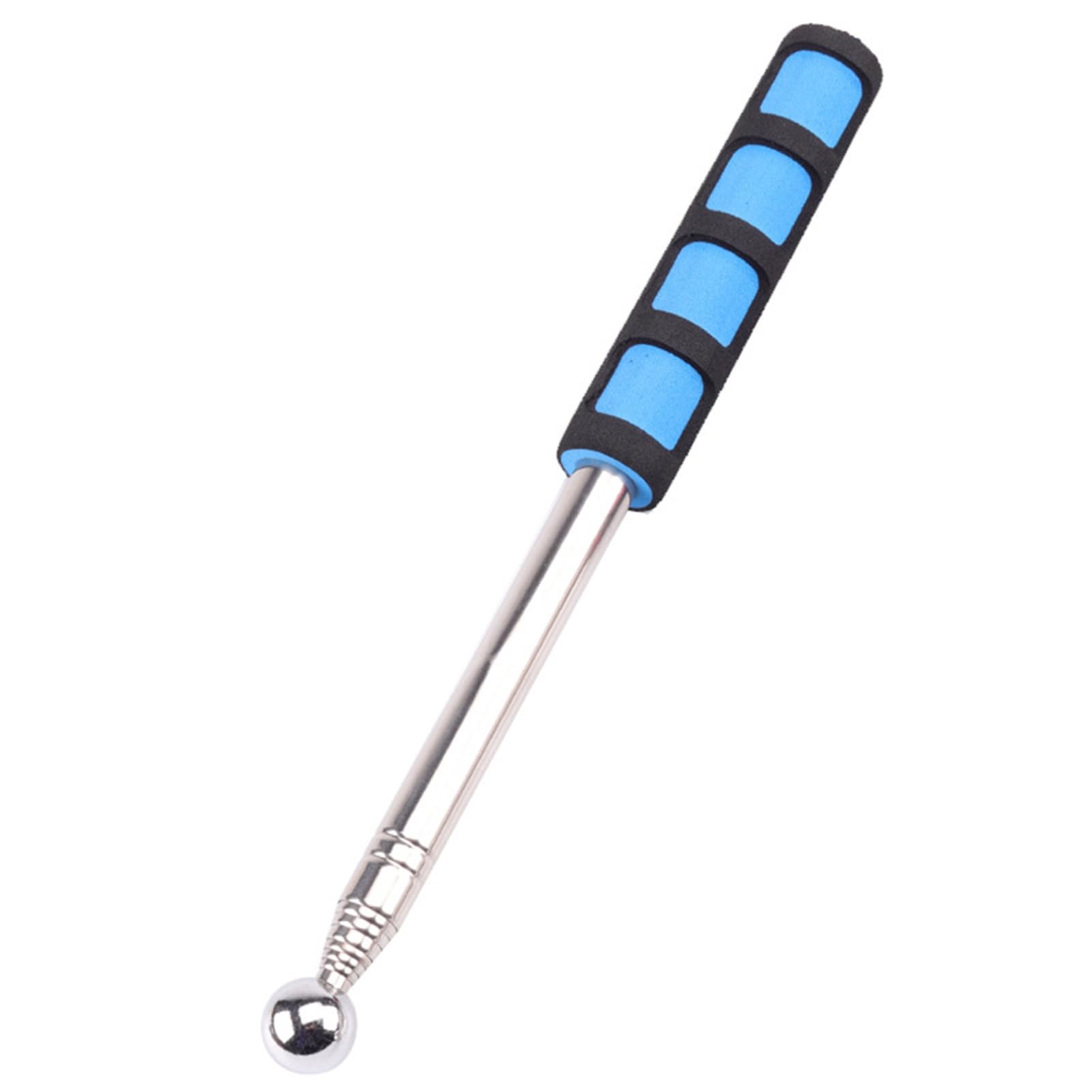 Telescopic Detection Hammer for Hollowing Drum and Tile Inspection, Stainless Steel Adjustable Rod with Sponge Grip, Manual Testing Tool for Wall and Floor Decoration Assessment (Blue)