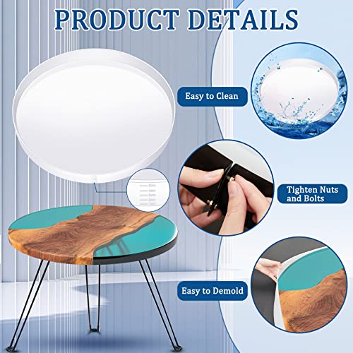 Lallisa 24 Inch Extra Large Resin Table Molds Round Epoxy Resin Molds Set with Metal Frame 3 Hairpin Legs for Table Epoxy Resin Table Mold Epoxy Table Mold for Charcuterie Board River Table DIY Art - Image 4