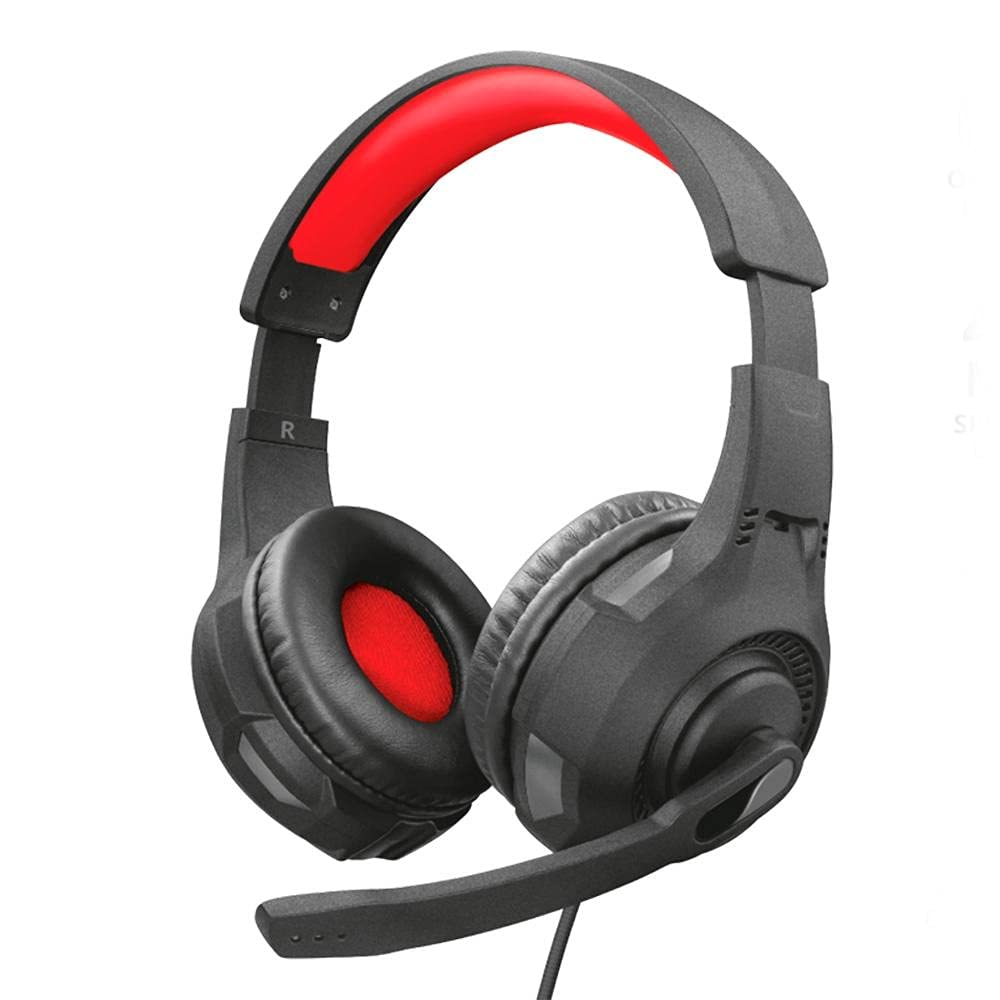 Trust Gaming GXT 307 Ravu Casque Gamer avec Micro pour PC, Ordinateur Portable, PS4, Xbox One, Nintendo Switch et Mobile, Jack 3.5mm - Noir/Rouge
