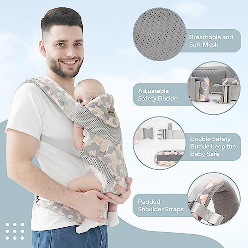 SERAPHY Baby Carrier for Newborn to Toddler, Front & Back Carrier for 3-24 Months Baby Boy Girl, Easy to Carry and Adjustable for Weight 8-35lbs