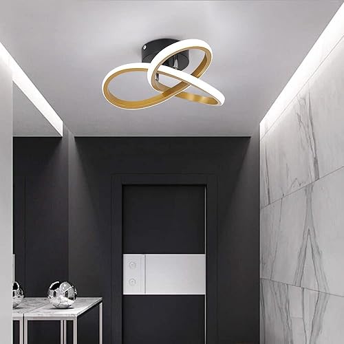 Miniatura 5 de Lámpara de techo LED moderna de 22 W, diseño curvado de aluminio, luces cerca del techo, para pasillo, techo para baño, dormitorio, techo, luz