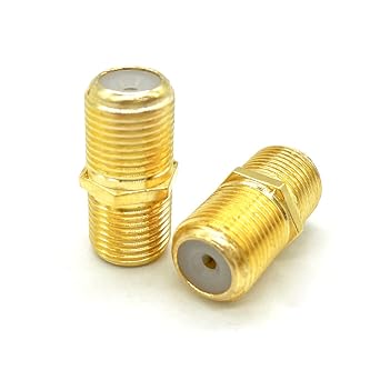 10 Pack RG6 Coax Coaxial Cable Extender and F Type RG6 Female to 2 Female 3 Way Coax Cable T Splitter Adapter, Coaxial Cable Connector T shape and Female to Female for TV Video VCR Antenna Satellite