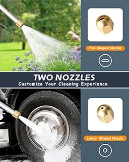 Rerennco Upgraded Jet Nozzle for Garden Hose Power Washer Wand Hydro Jet High Pressure Washer Tools with 2 Different Nozzles and Hose Quick Connectors