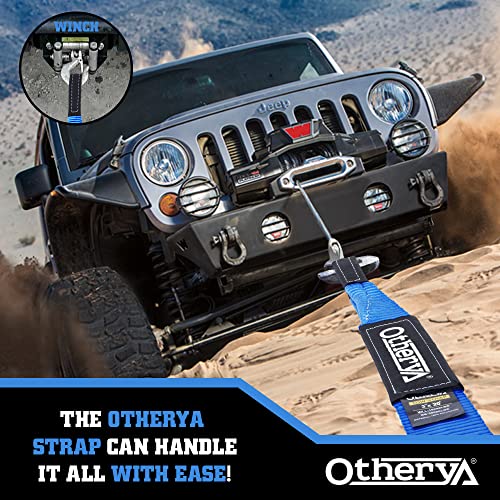 Otherya Tow Strap 3\'\' x 20 ft - Lab Tested 30,000lb Break Strength - Heavy Duty Draw String Bag Included - Triple Reinforced Protective Loop - Ensure Peace of Mind - Emergency Off Road Towing Rope