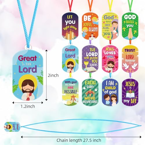 Christian Religious Dog Tag Necklaces Bible Verse Necklace Bulk Inspirational Motivational Christian Religious Party Favors for Sunday Prizes Women Men2