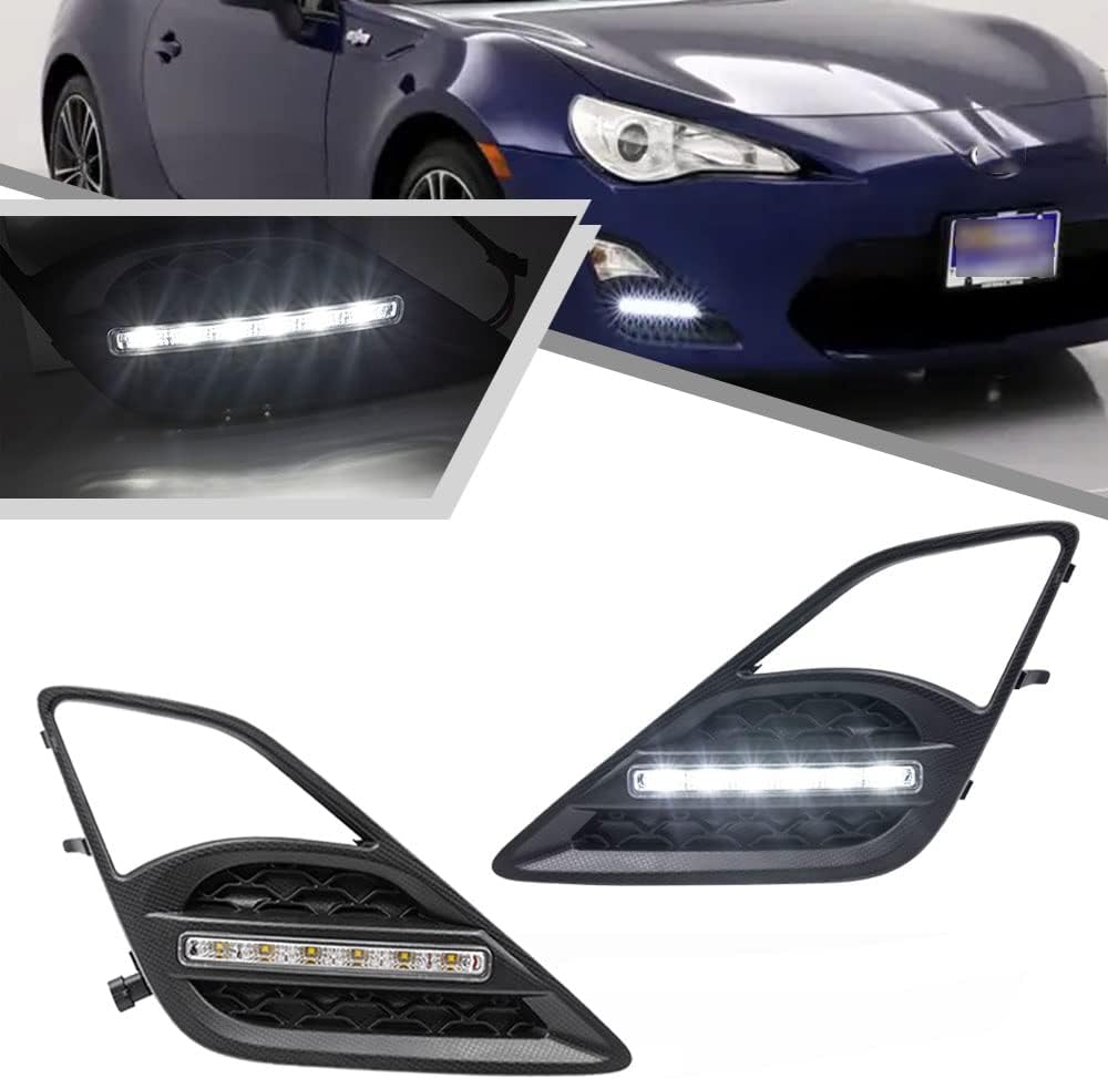 GT86 LED DRL Daytime Running Light for 2013-2016 Toyota GT86/ Scion FR-S FT86 for Subaru BRZ Driving Light Xenon White Smoked Lens