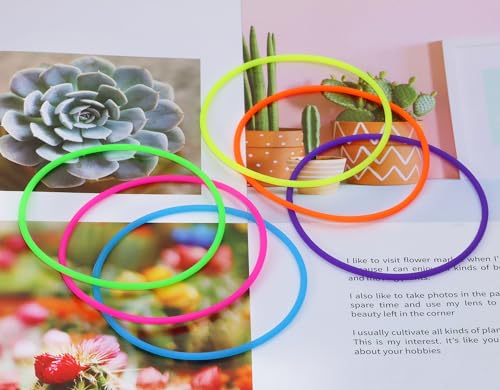 Penta Angel Silicone Jelly Hair Tie Bracelet 30Pcs Adult Size Retro Solid Neon 80s Style Costume Wrist Band Elastics for Men Women Party Favors (30)