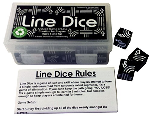 Line Dice, The Portable Strategy Game for All Ages, 36 Dice and Carrying Case