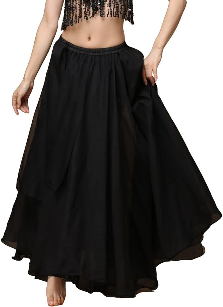 Belly Dance Split Skirt Belly Dance Costume Chiffon Long Maxi Skirt Flamenco Swing Skirt