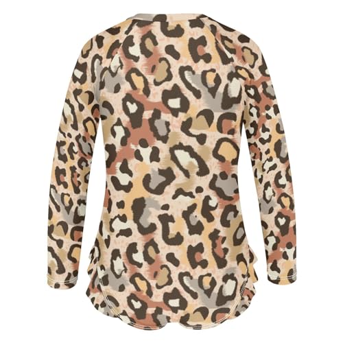 susiyo Leopard Animal Skin Girls Long Sleeve One Piece Swimsuits Rash Guard Bathing Suit UPF 50+ Zipper Girl Swimwear3