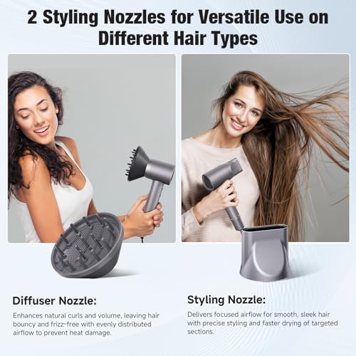 Portable Professional Ionic Hair Dryer with 500 Million Negative Ions