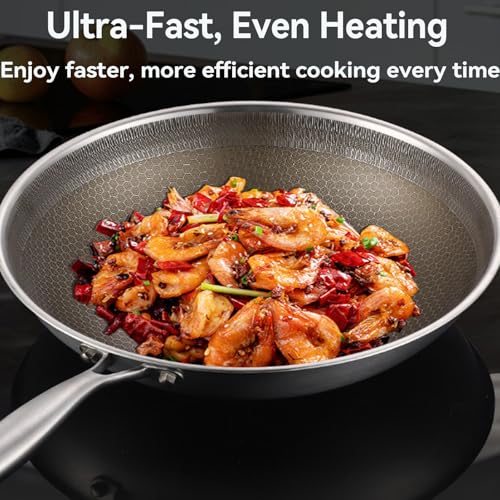 Wok Titanium resistente y antiadherente 13.38 in miniatura 7