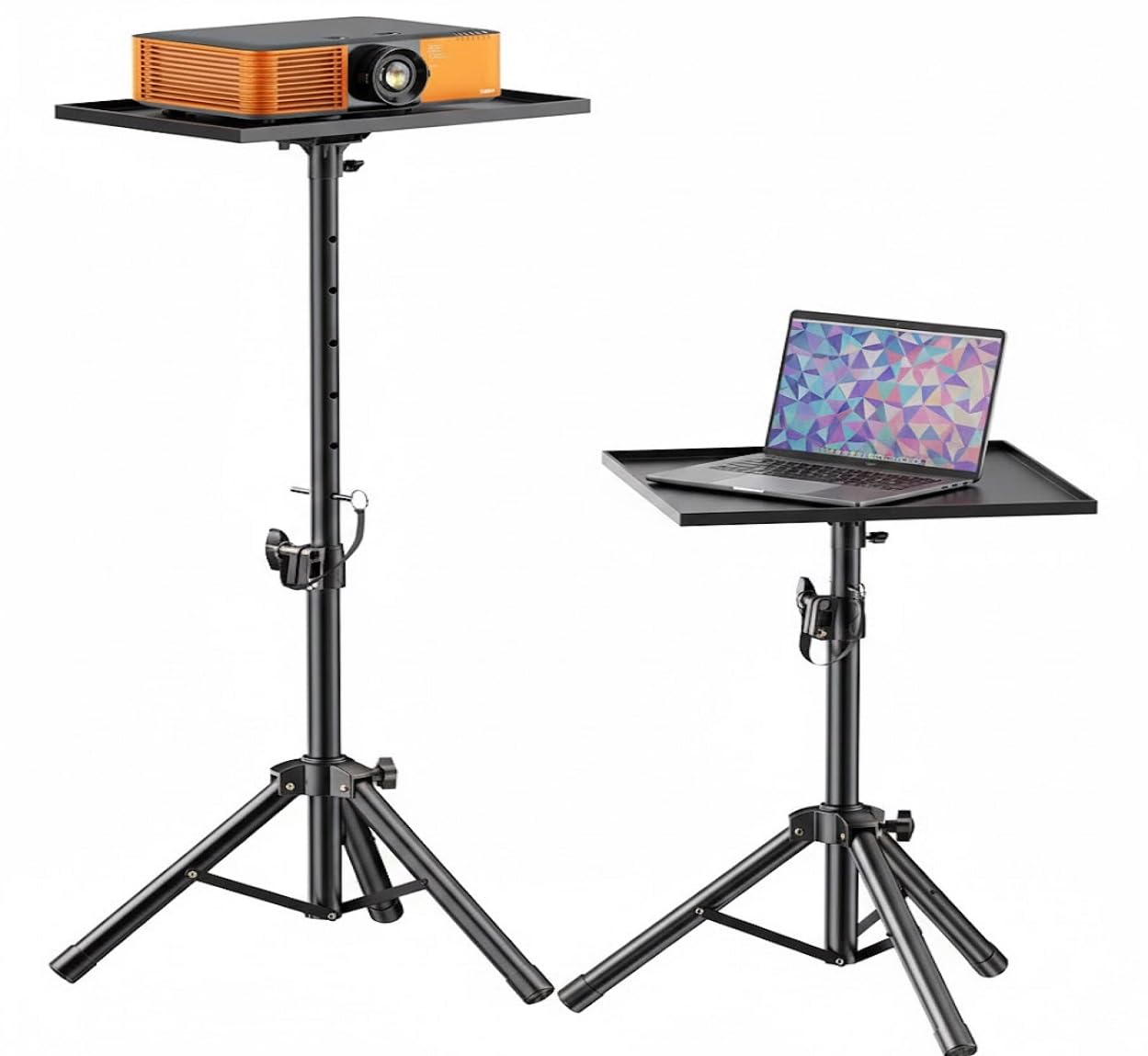 XTECTORVIEW Adjustable Projector Tripod Stand | Multi-Purpose | Height 3.5ft–6ft | Laptop Floor Stand with Plate Heavy-Duty Portable Mount for Speaker, Office, Home, Stage, Studio, Table, DJ Racks