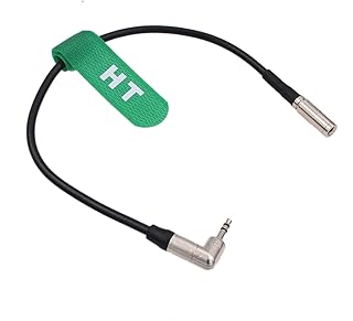 HangTon 3.5mm TRS Timecode Cable for Tentacle Sync Zoom Recorder to Canon R5C DSLR Camera UltraSync One Audio Recorder Right Angle to DIN 1.0/2.3 40cm