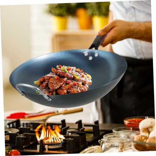Wok de Hierro con Mango de Madera PRETYZOOM miniatura 7