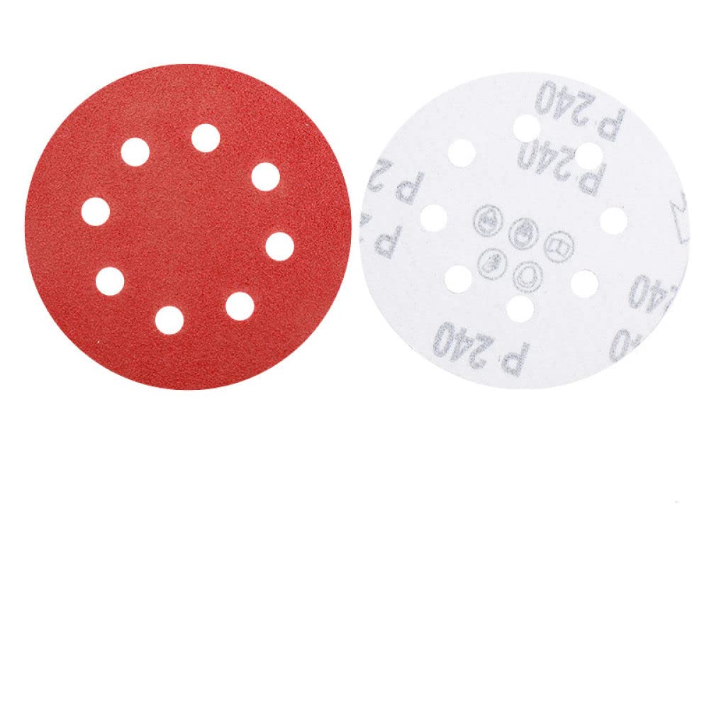 Discos De Lijado Hoja De Pulido De Forma Redonda De 5 Pulgadas (125 Mm) Grano 80-3000 Almohadilla De Pulido De Lijadora De 8 Agujeros Papel De Lija Abrasivo,Juego De 100 Piezas,h
