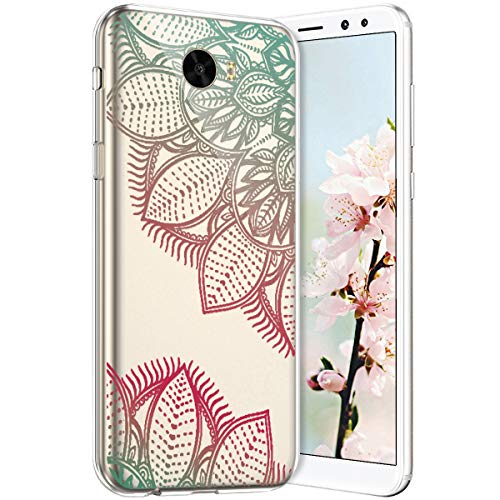 Robinsoni Case Compatible with Huawei Y5 II Cover Transparent Huawei Y5 II Case Silicone TPU Soft Case Glossy Gel Rubber Cover Ultra Soft Crystal Flexible Case Ultra Thin Buhhda Flower Cover