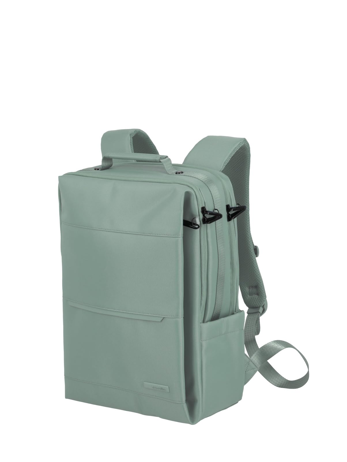 Travelite WorKFLOW Hand Luggage Backpack, Laptop Backpack, 15.6 Inches, Travel Backpack Made of Recycled Material with Safety Compartment, Sage Green, Rucksack 41 cm, Business