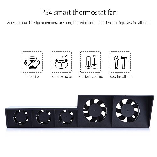 Linkstyle Ps4 Cooling Fan, Usb External Cooler 5 Fan Turbo Temperature Control Cooling Fans For Sony Playstation Gaming Console #TOP1