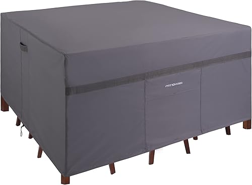 Miniatura 19 de Juego de comedor rectangular para exteriores para mesa y sillas de 90 pulgadas de largo x 64 pulgadas de ancho x 28 pulgadas de alto, impermeable