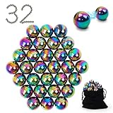 32 Pcs Magnetic Balls Fidget Toy,Adult Fidget Toys, Science Kit for Anxiety Relief,Office Desktop Decoration, Anti Anxiety, Executive Desk Toys ,Building Crafts for Teens Party Favors Gift(Colorful)