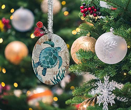 Udoosun Christmas Ornaments,Seaturtle Sea Turtle Christmas Tree Ornament,Christmas New Year's Holiday Keepsake Gift Decor,Ceramic Ornament Hanging Christmas Decorations #TOP6