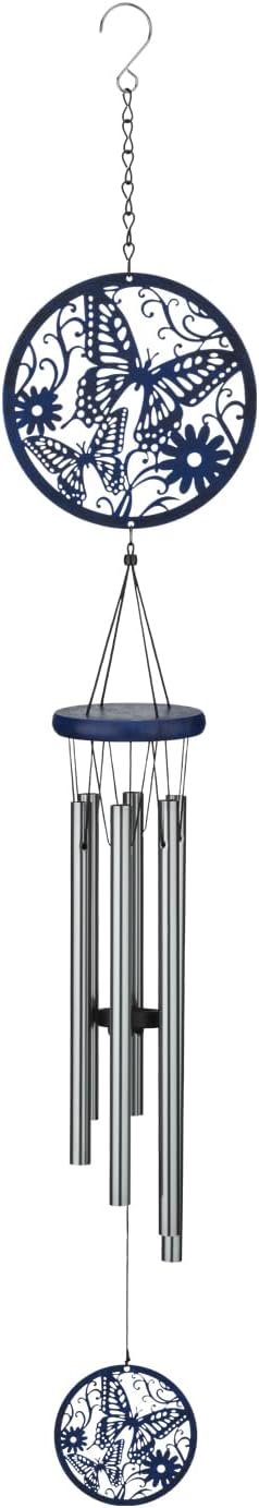 Regal Art & Gift Garden Lattice Chimes - Outdoor Decorative Metal Hanging Chime - Relaxing Sound for Yard, Patio, Porch or Garden - Butterfly
