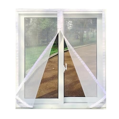1pc White Self-adhesive Zipper Reusable Mosquito Nets For Windows Anti Window Door Curtain Tulle Summer Mesh(W40cm x h60cm)