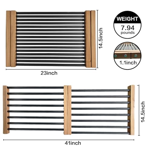 Estante para parrilla ajustable de acero inoxidable plegable compatible con Traeger Pro 3