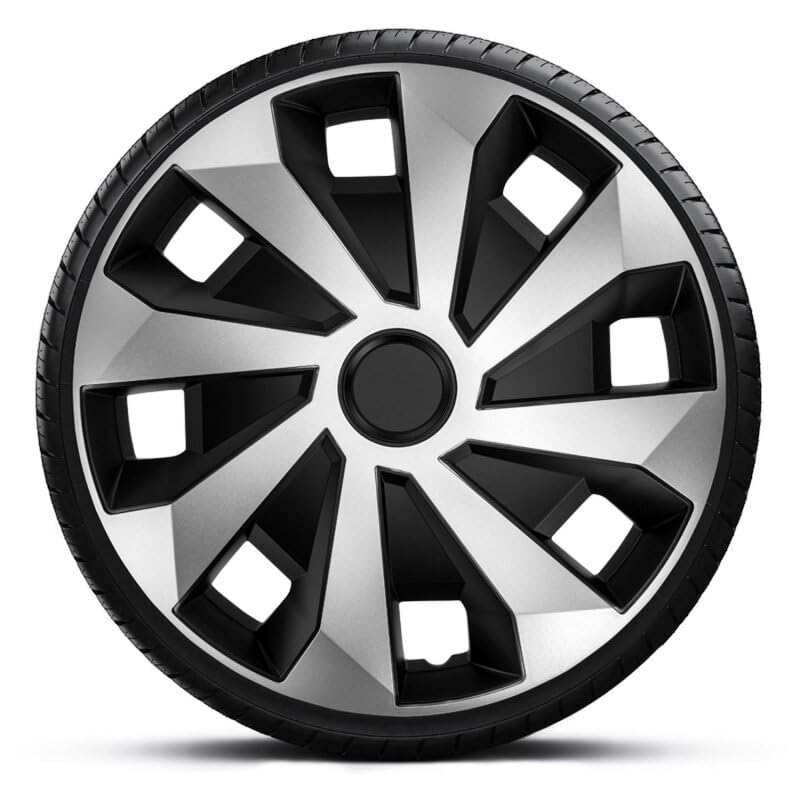Lot de 4 enjoliveurs compatibles avec Mercedes-Benz Vito Volvano-Van 16" Argenté/noir