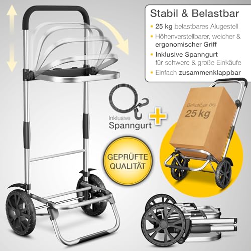 ELONEO Einkaufstrolley klappbar, Einkaufswagen mit Kühlfach, 3in1 Trolley, Sackkarre &...