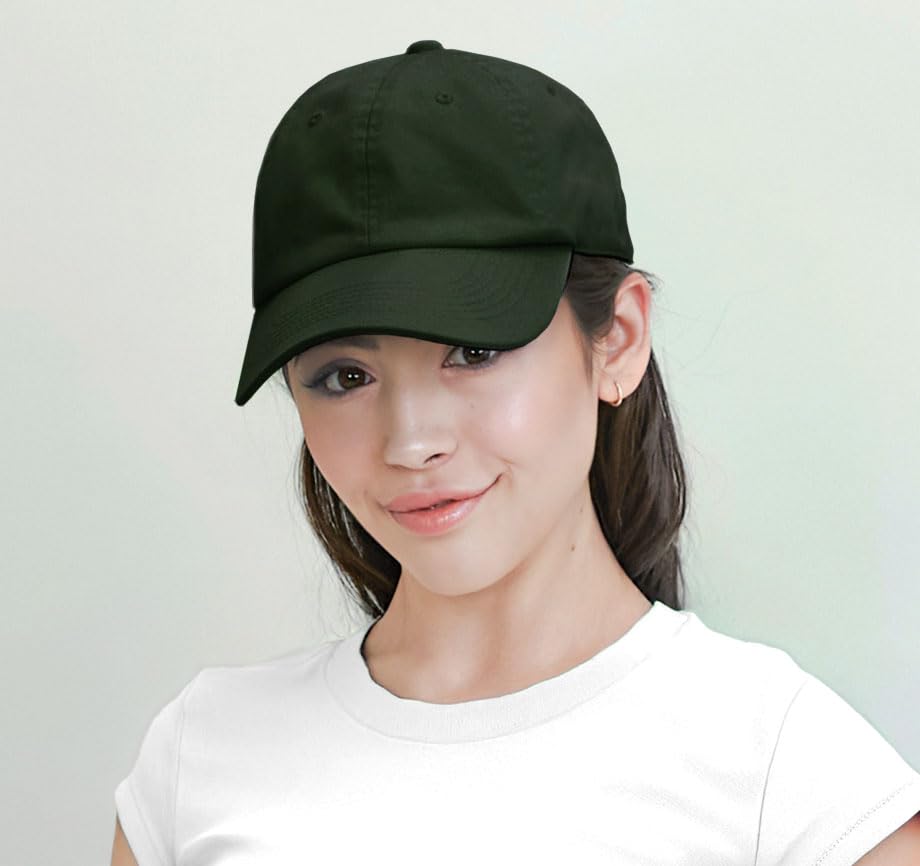 Image of Cotton Baseball Cap Dad Hat - Washed Low Profile Adjustable Hat for Men Women Casual Outdoor Running Golf
