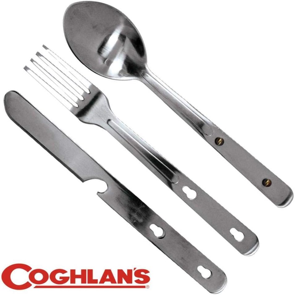 Coghlan's 3-Piece Stainless Steel Knife, Fork, Spoon Set : Camping Knife And Fork : Sports & Outdoors