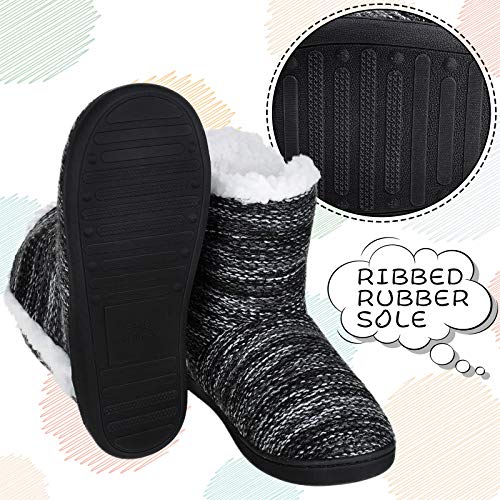 MIXIN Women Comfort Warm Fluffy Faux Fur Slipper Boots Soft Memory Foam Ankle Booties House Pull on Shoes Anti-Slip Sole Indoor Outdoor 5