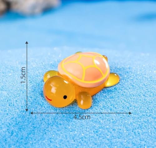 Image of VRB Dec 1 Set Miniature Showpiece Set for Home Decor,Car Dashboard,Valentine,Living Room,Gifts Figurines,Cake Decoration Items,Figurines for Home Decor. ((10 Pcs Glowing Turtle Miniature))
