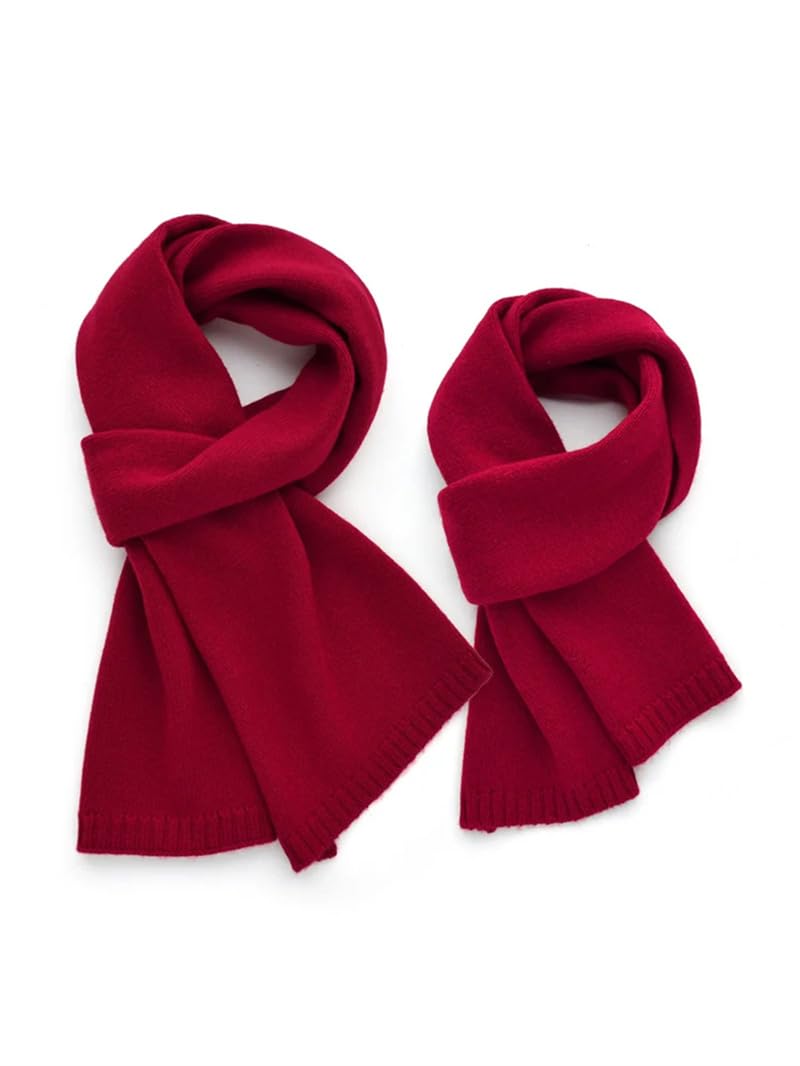 Dninmim Écharpe en cachemire rouge foncé pour hommes et femmes, écharpe chaude pour adultes, enfants, cadeau de Noël, Nouvel An