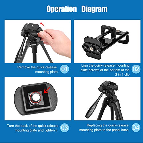 Phone Tripod, Stable Aluminum Tripod for Phone,Ipad,Light Camera, Cell Phone Tripod with Wireless Remote Control for Live Streaming Tiktok YouTube Video Recording