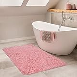 kleine wolke badteppich pink Material: 100 % Polypropylen Paco Home Moderner Badezimmer Teppich Einfarbig Hochflor Badteppich rutschfest In Pink, Grösse:50x80 cm