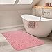 Produktbild Paco Home Moderner Badezimmer Teppich Einfarbig Hochflor Badteppich rutschfest In Pink, Grösse:70x120 cm