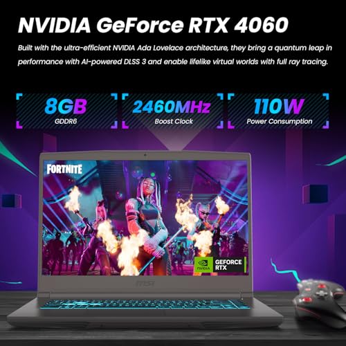 Image of MSI Ultra Thin 15 VR-Ready Gaming Laptop, 15.6 inch FHD 144Hz, Intel i5-13420H(Beats Ryzen 7 7435HS), NVIDIA GeForce RTX 4060, 32GB RAM, 4TB SSD, Backlit KB, Wi-Fi 6, Bundle with PCO Notebook Fold Cooler