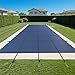 DNYKER Inground Pool Safety Cover 16 x 32ft Rectangle Swimming Pool,Mesh Solid Pool Cover for Inground, Winter Pool Safety Cover with Triple Stitched for High Strength, Blue