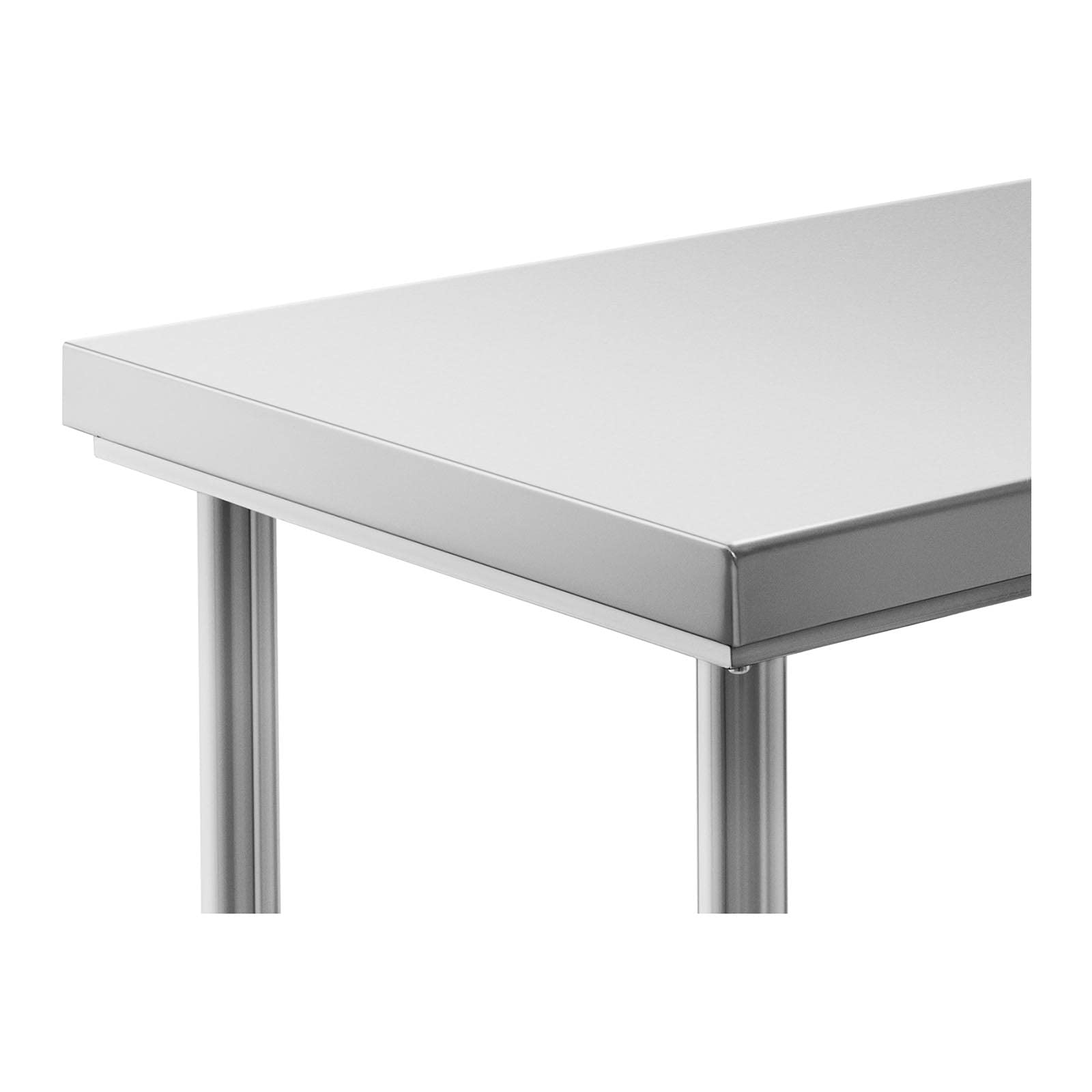 Royal Catering Mesa De Acero Inoxidable para Hostelería RCWT-120X60S (Superficie de Trabajo 120 x 60 cm, 2 Niveles, Capacidad de Carga de 400 kg)