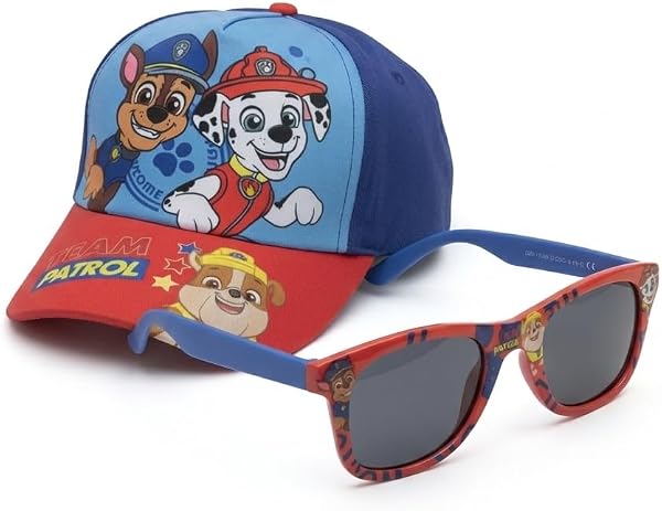 Gorra y Gafas de Sol Paw Patrol Set Niños Original - Gorra Infantil Ajustable y Gafas de Sol UV400 Protección Solar Diseño Paw Patrol, Complementos Verano Niño y Niña para Playa y Piscina - 1