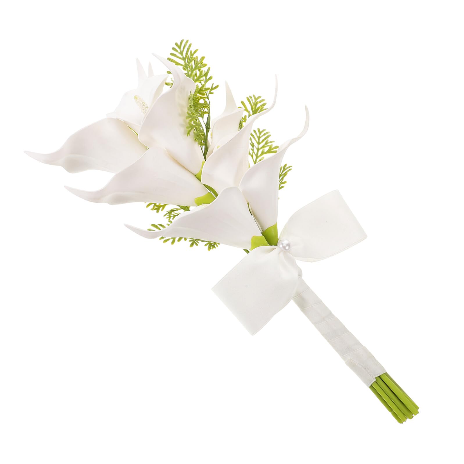 Bouquet de mariée artificiel lys calla blanc léger sans flétrir