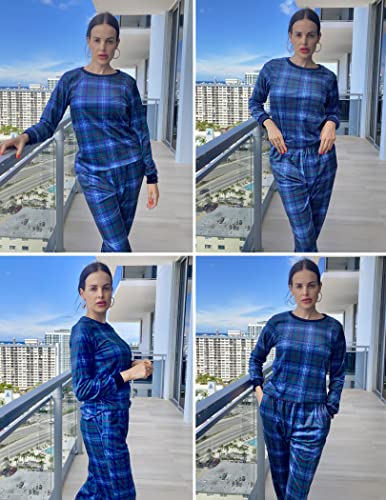 Ekouaer Long Sleeve Pajamas For Women Fleece Sleepwear Flannel Pj Joggers Pants Autumn Loungewear #TOP4