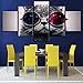 YYJHMK Pas de cadre Wall Art HD Prints Image 5 Pièces Belle Animal Chat Avec Lunettes de Soleil Toile Peintures Moderne Décor À La Maison Affiche Animée 20x35 20x45 20x55cm