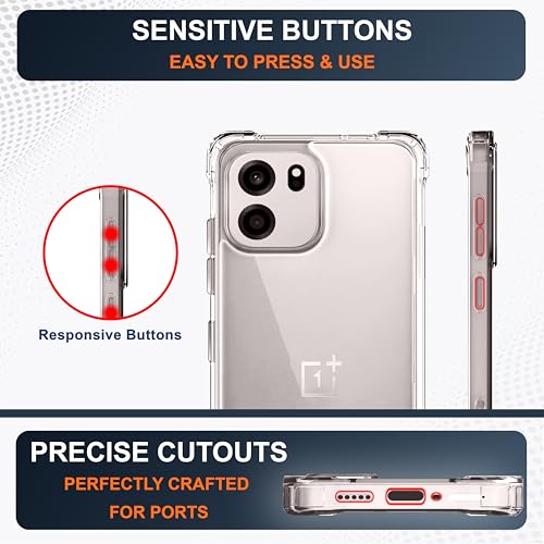 Image of CEDO Cover for OnePlus Nord CE 6 (5G) | Camera Protection Shockproof Bumper-Edge | 360 Degree Protection Acrylic Crystal Clear TPU+PC | Transparent Back Case Backcover (Transparent)
