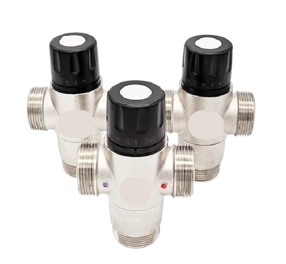 Válvula mezcladora termostática DN32 con rosca macho de 1 1/4 pulgadas for sistema calefacción agua caliente Válvula angular para baño.