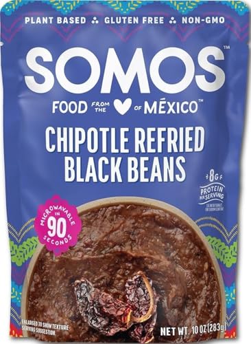 Somos Chipotle Refried Black Beans, 10 Ounce - image 1